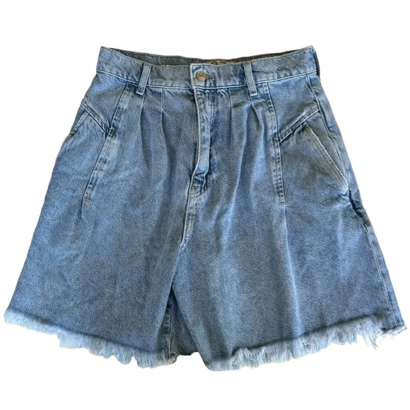 Free People Venice Culotte Denim Short Jorts in Washed Blue High-waisted Size 27 - Picture 6 of 10